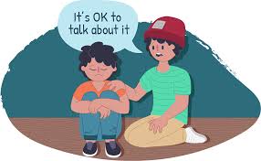 PIC OF ADULT TELLING CHILD THAT IT IS OK TO TALK ABOUT IT