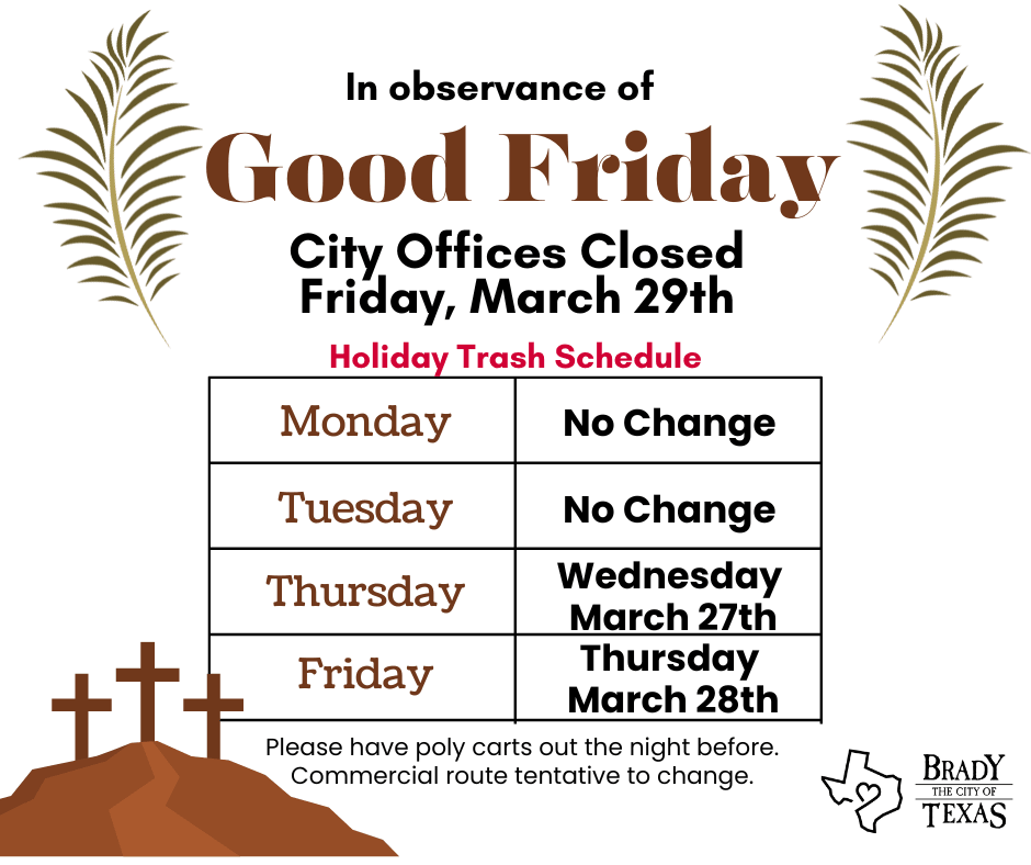 Good Friday Holiday Trash Schedule 2024 (PNG)